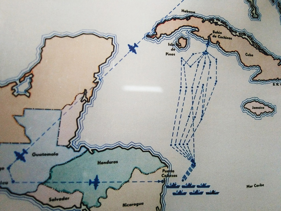 Схема высадки американских наёмников в бухте Кочинос. 17.04.1961 г.