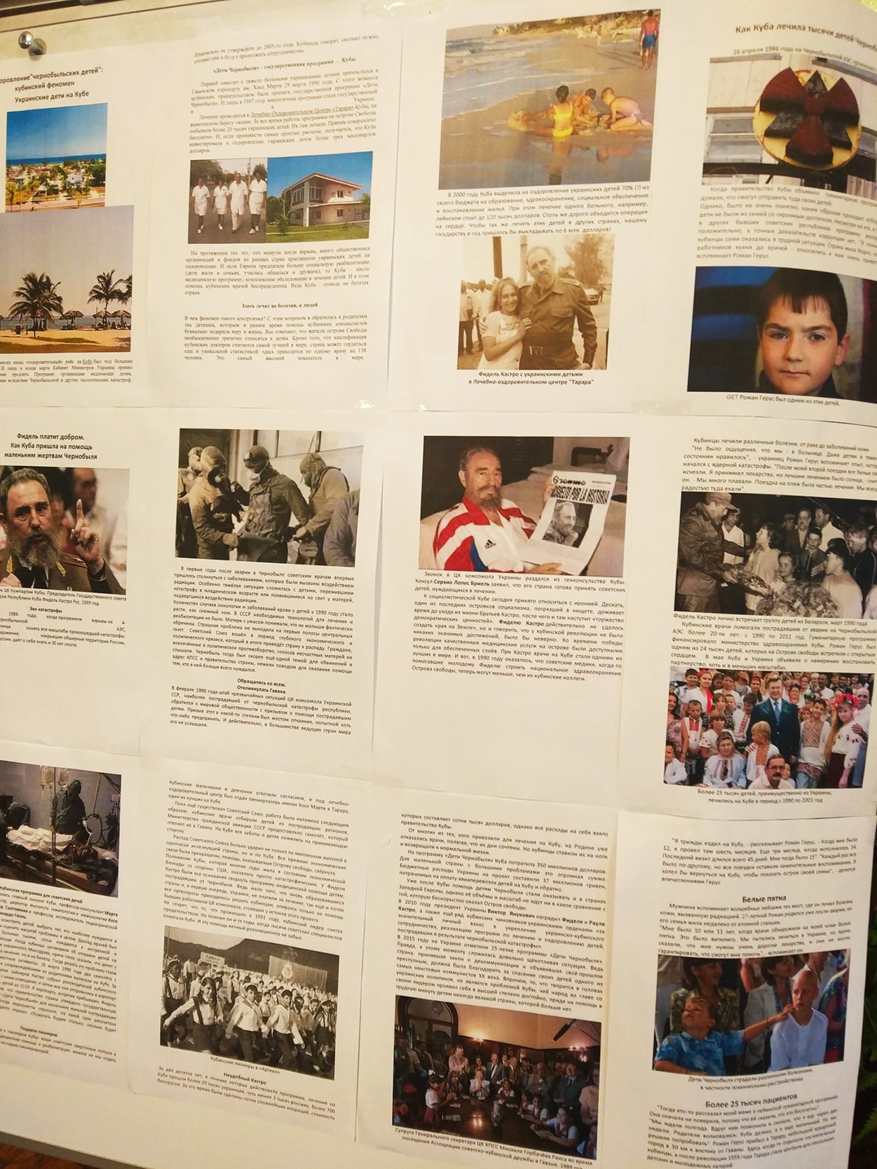 На отдельном стенде была представлена выставка, подготовленная Российским обществом дружбы с Кубой и рассказывающая о кубинской программе «Дети Чернобыля».